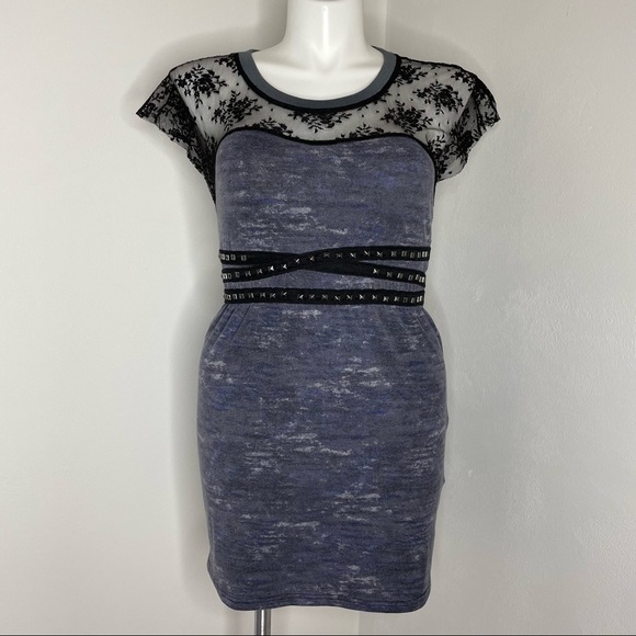 Buffalo David Bitton Black and Gray Mini Dress - Picture 1 of 7